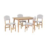 Ege Sandalye Avanos Ahşap Mutfak Masası Takımı - 70x120 Cm Beyaz - Naturel - Görsel 2