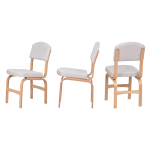 Ege Sandalye Avanos Ahşap Açılır Mutfak Masası Takımı - 70x120+30 cm Beyaz - Beyaz/Naturel - Görsel 3