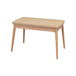 Ege Sandalye Avanos Ahşap Açılır Mutfak Masası Takımı - 70x120+30 cm Beyaz - Naturel - Görsel 5