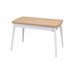 Ege Sandalye Avanos Ahşap Açılır Mutfak Masası Takımı - 70x120+30 cm Gri - Naturel/Beyaz - Görsel 5