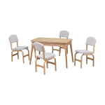 Ege Sandalye Avanos Ahşap Açılır Mutfak Masası Takımı - 70x120+30 cm Beyaz - Naturel