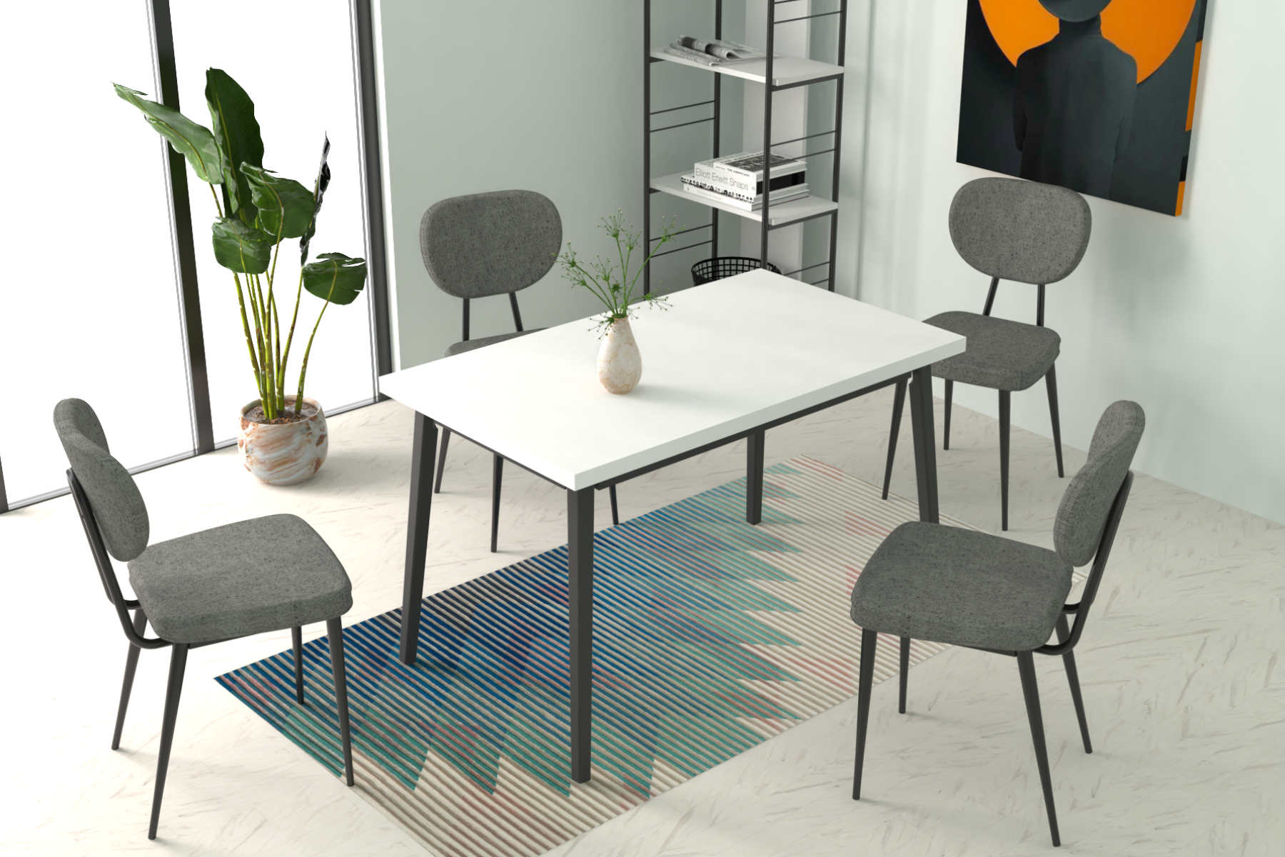 sigma-l-kn-01-deniz-mutfak-masasi-takimlari-ideasoft1 Deniz Sandalye Avanos Ahşap Mutfak Masası Takımı - 70x120 Cm Gri - Beyaz/Siyah - Görsel 1