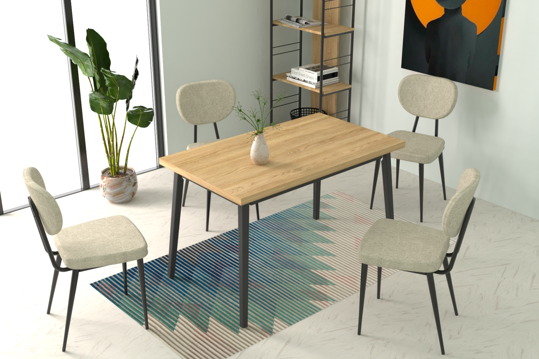 sigma-l-kn-01-deniz-mutfak-masasi-takimlari-ideasoft10 Deniz Sandalye Avanos Ahşap Mutfak Masası Takımı - 70x120 Cm Beyaz - Naturel/Siyah - Görsel 1