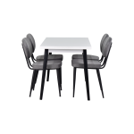 Deniz Sandalye Avanos Ahşap Mutfak Masası Takımı - 70x120 Cm Gri - Beyaz/Siyah - Görsel 3