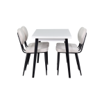 Deniz Sandalye Avanos Ahşap Mutfak Masası Takımı - 70x120 Cm Beyaz - Beyaz/Siyah - Görsel 3