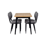 Deniz Sandalye Avanos Ahşap Mutfak Masası Takımı - 70x120 Cm Gri - Naturel/Siyah - Görsel 3