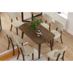 Mir Sandalye Aras Mutfak Masası Takımı - 80x140 cm Beyaz - Beyaz/Naturel - Görsel 3