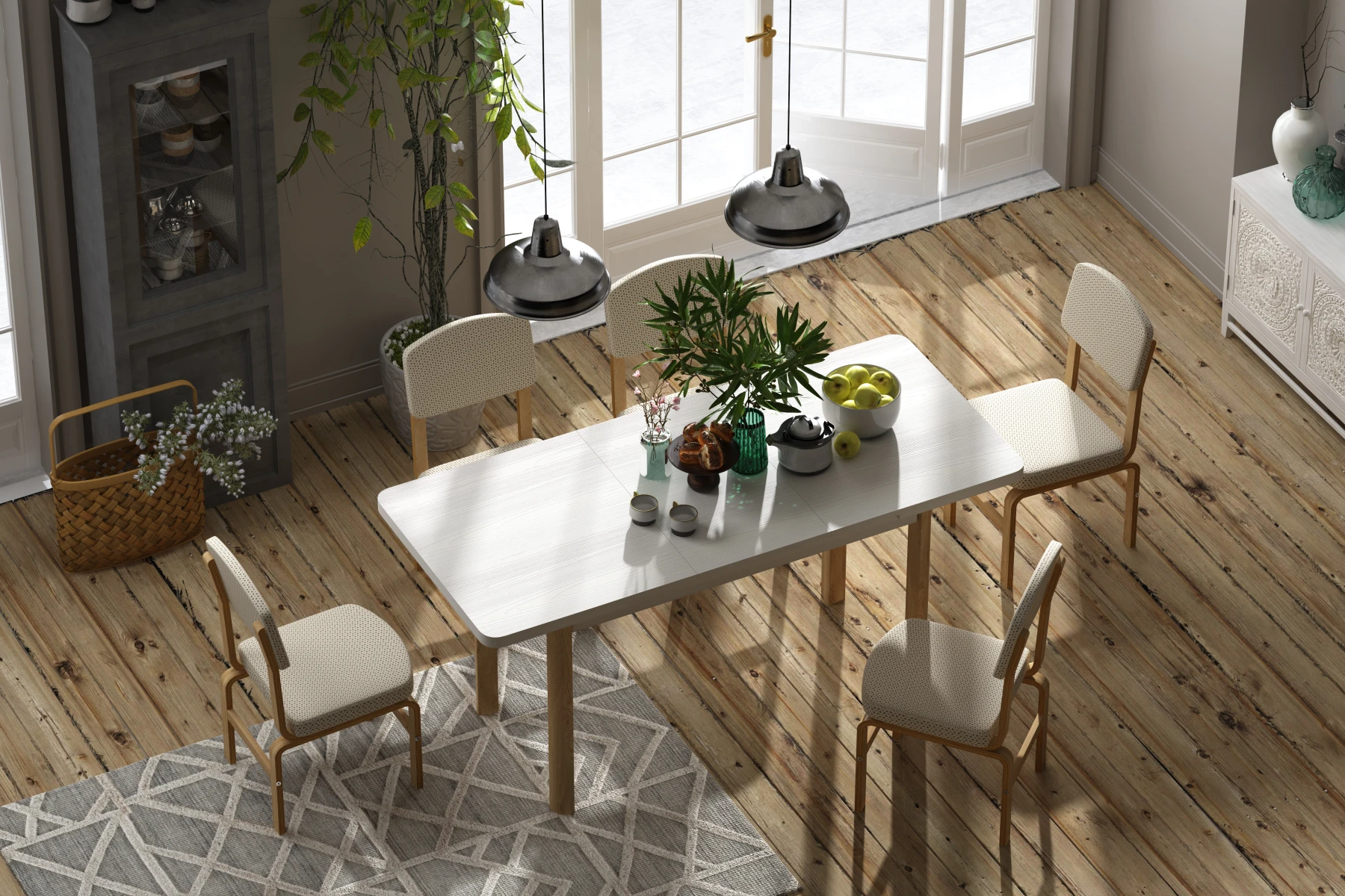 takimlar7 Ege Sandalye Fırat Mutfak Masası Takımı - 80x120 cm - Görsel 1