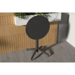 Tilia Plastik Bahçe Balkon Bistro Katlanır Masa 60*60 cm Siyah - Görsel 2