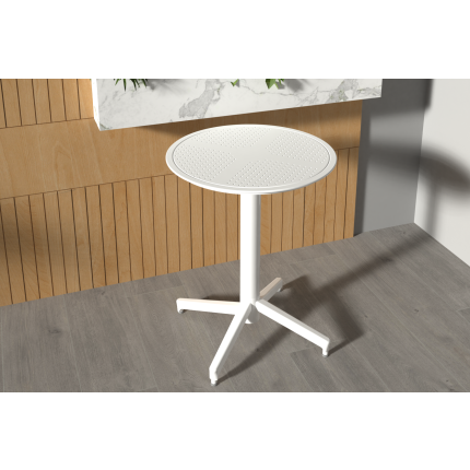 Tilia Plastik Bahçe Balkon Bistro Katlanır Masa 60*60 cm Beyaz