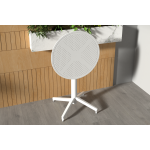 Tilia Plastik Bahçe Balkon Bistro Katlanır Masa 60*60 cm Beyaz - Görsel 2