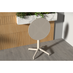 Tilia Plastik Bahçe Balkon Bistro Katlanır Masa 60*60 cm Bej - Görsel 3