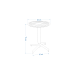 Tilia Plastik Bahçe Balkon Bistro Katlanır Masa 60*60 cm Beyaz - Görsel 3