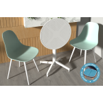 Tilia Plastik Bahçe Balkon Bistro Seti Katlanır Masa 60*60 cm Mint Yeşili/Beyaz - Görsel 2