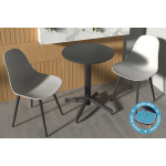 Tilia Plastik Bahçe Balkon Bistro Seti Katlanır Masa 60*60 cm Gri/Siyah