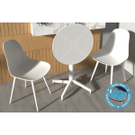 Tilia Plastik Bahçe Balkon Bistro Seti Katlanır Masa 60*60 cm Beyaz - Görsel 2