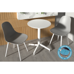Tilia Plastik Bahçe Balkon Bistro Seti Katlanır Masa 60*60 cm Gri/Beyaz