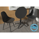 Tilia Plastik Bahçe Balkon Bistro Seti Katlanır Masa 60*60 cm Siyah - Görsel 2