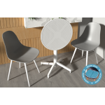 Tilia Plastik Bahçe Balkon Bistro Seti Katlanır Masa 60*60 cm Gri/Beyaz - Görsel 2