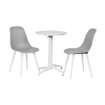 Tilia Plastik Bahçe Balkon Bistro Seti Katlanır Masa 60*60 cm Gri/Beyaz - Görsel 3