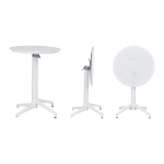 Tilia Plastik Bahçe Balkon Bistro Seti Katlanır Masa 60*60 cm Beyaz - Görsel 6
