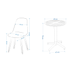 Tilia Plastik Bahçe Balkon Bistro Seti Katlanır Masa 60*60 cm Beyaz - Görsel 8