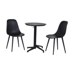 Tilia Plastik Bahçe Balkon Bistro Seti Katlanır Masa 60*60 cm Siyah - Görsel 3