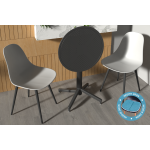 Tilia Plastik Bahçe Balkon Bistro Seti Katlanır Masa 60*60 cm Gri/Siyah - Görsel 2