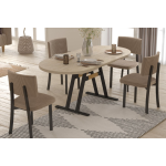 Miray Sandalye Afyon Traverten Metal Ayak Mutfak Masası Takımı - 80x140 cm 6 Adet