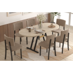 Miray Sandalye Afyon Traverten Metal Ayak Mutfak Masası Takımı - 80x140 cm 6 Adet - Görsel 2