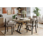 Miray Metal Sandalye Afyon Traverten Mutfak Masası Takımı - 80x140 cm - Görsel 2