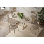 Venüs Sandalye Afyon Mutfak Masası Takımı - 80x140 cm 4 Adet - Sütlü Kahve