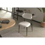 Venüs Metal Ayak Teddy Sandalye Siyah - Teddy Beyaz