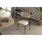 Venüs Metal Ayak Teddy Sandalye Siyah - Teddy Bej - Görsel 5