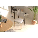 Venüs Ahşap-Metal Siyah Ayak Teddy Sandalye Siyah - Teddy Açık Gri