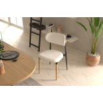 Venüs Ahşap-Metal Siyah Ayak Teddy Sandalye Siyah - Teddy Beyaz