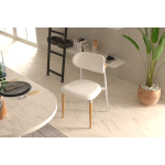 Venüs Ahşap-Metal Siyah Ayak Teddy Sandalye Gri - Teddy Beyaz