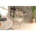 Venüs Ahşap-Metal Siyah Ayak Teddy Sandalye Gri - Teddy Bej