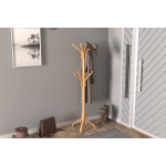 Vesti Ahşap Ayaklı Portmanto Elbise Askılığı Naturel - 8 Kollu