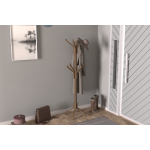 Vesti Ahşap Ayaklı Portmanto Elbise Askılığı Kestane - 8 Kollu