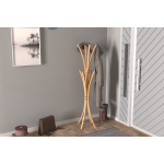 Vesti Ahşap Ayaklı Portmanto Elbise Askılığı Naturel - 8 Kollu