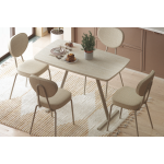 Damla Sandalye Tatvan Mutfak Masası Takımı - 70x120 cm Vizon