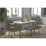 Mara Sandalye Hazar Bank Aras Mutfak Masası Takımı - 80x140 cm Gri - Görsel 2