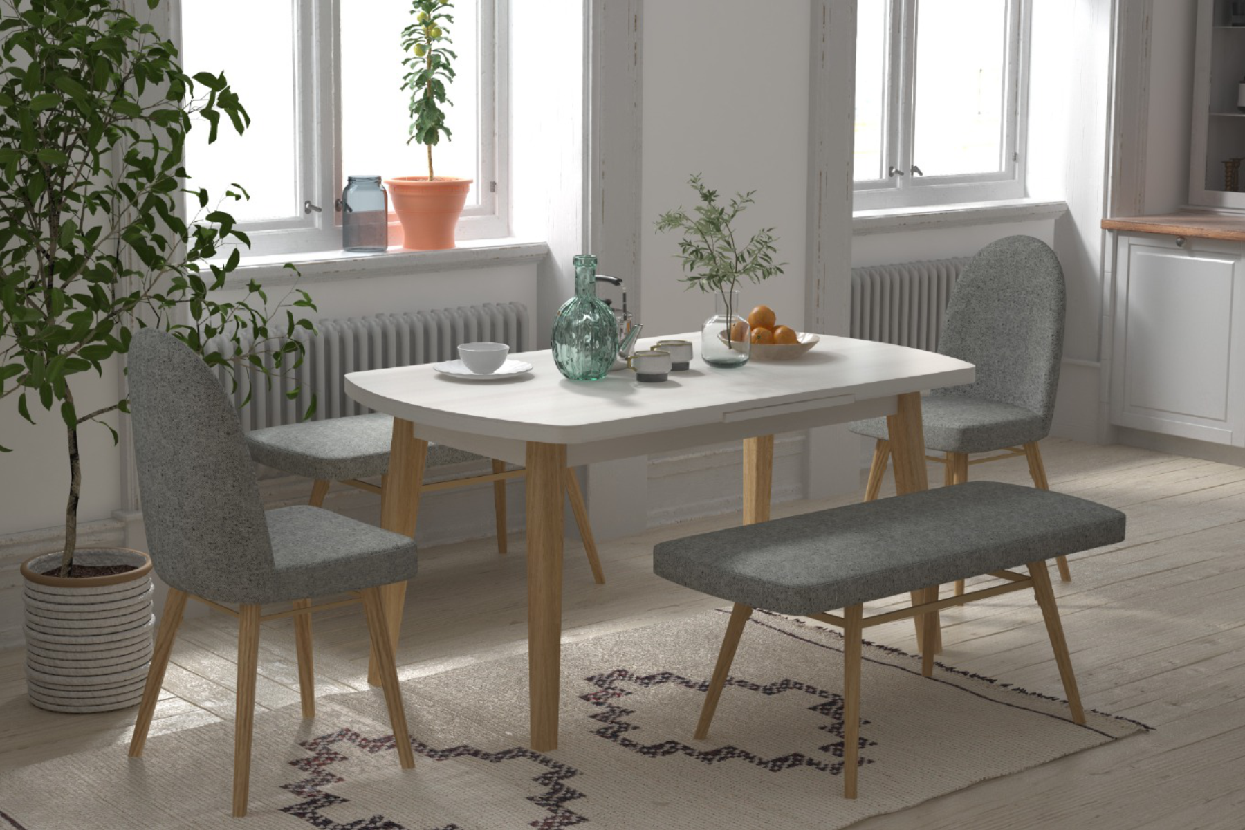 vilinze-stil-foto10 Mara Sandalye Hazar Bank Aras Mutfak Masası Takımı - 80x140 cm - Görsel 1