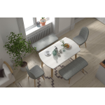 Mara Sandalye Hazar Bank Aras Mutfak Masası Takımı - 80x140 cm Beyaz - Görsel 3