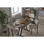 Miray Sandalye Afyon Mutfak Masası Takımı - 80x140 cm Kestane - Görsel 2