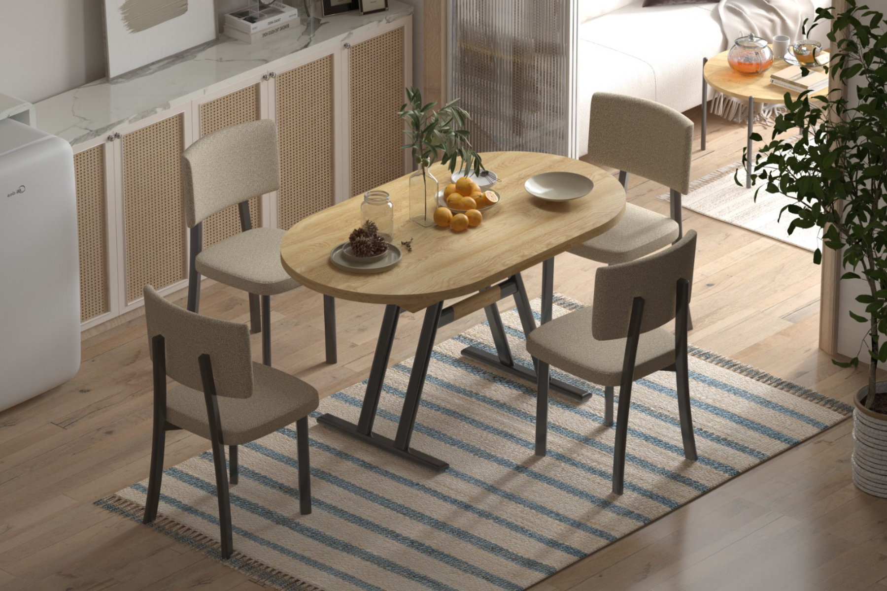 vilinze-stil-foto26 Miray Sandalye Afyon Mutfak Masası Takımı - 80x140 cm Naturel - Görsel 1