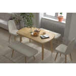 Mara Sandalye Hazar Bank Aras Mutfak Masası Takımı - 80x140 cm Beyaz