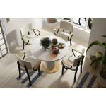 Miray Kollu Sandalye Bobo Yuvarlak Mutfak Masası Takımı