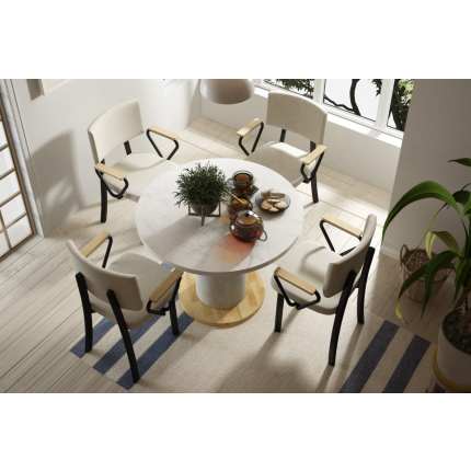 Miray Kollu Sandalye Bobo Yuvarlak Mutfak Masası Takımı